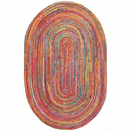 Safavieh Cape Cod Hand Woven Round Area Rug, Red and Multi Color - 6 x 6 ft. CAP202A-6R